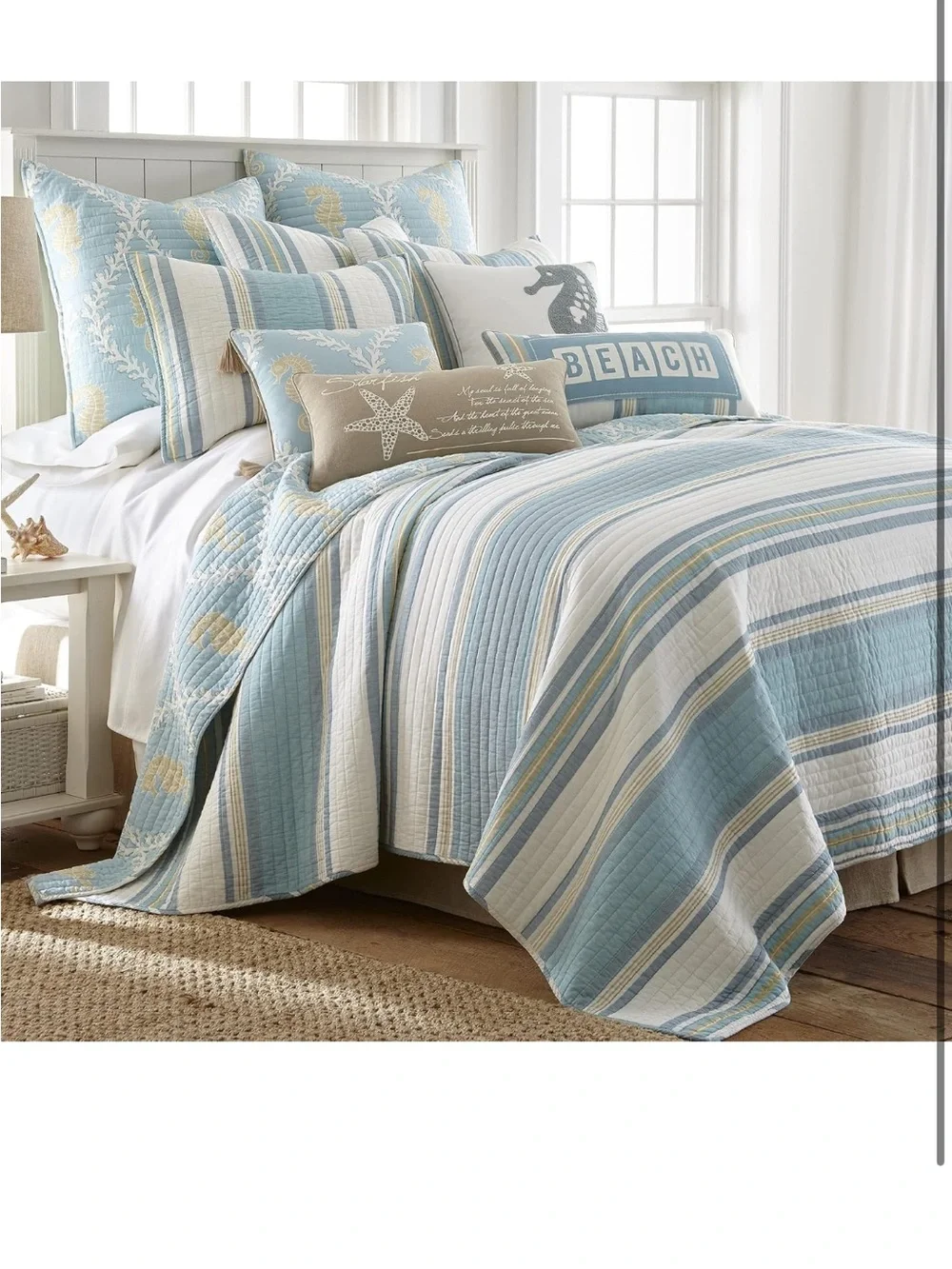 Levtex Home - Kailua Quilt Set - King Quilt + Two King Pillow Shams - Stripe